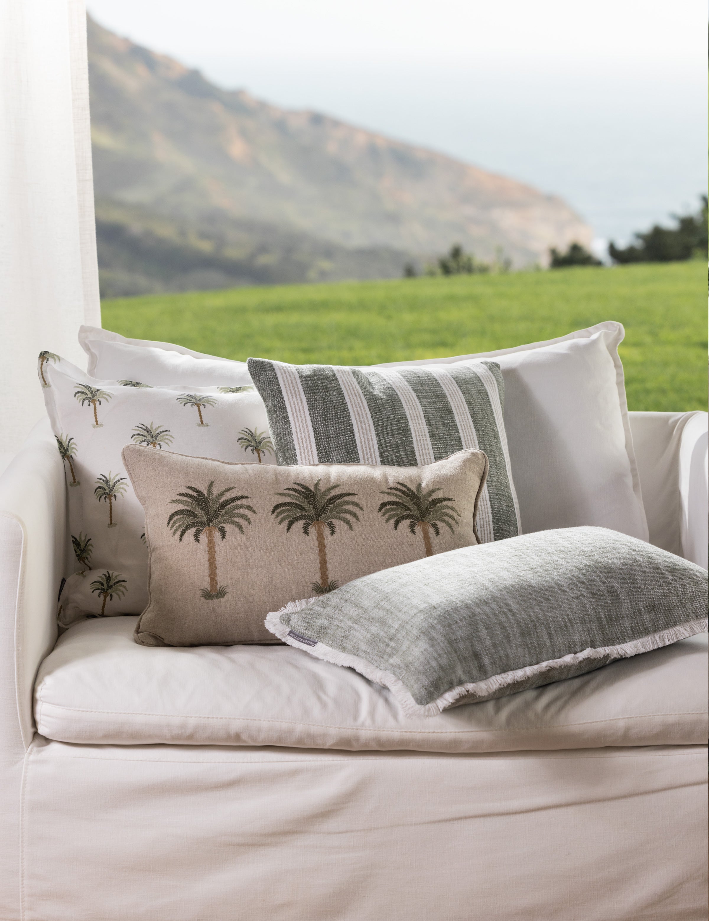 Breeze Rectangle Cushion Cover | Sage-2