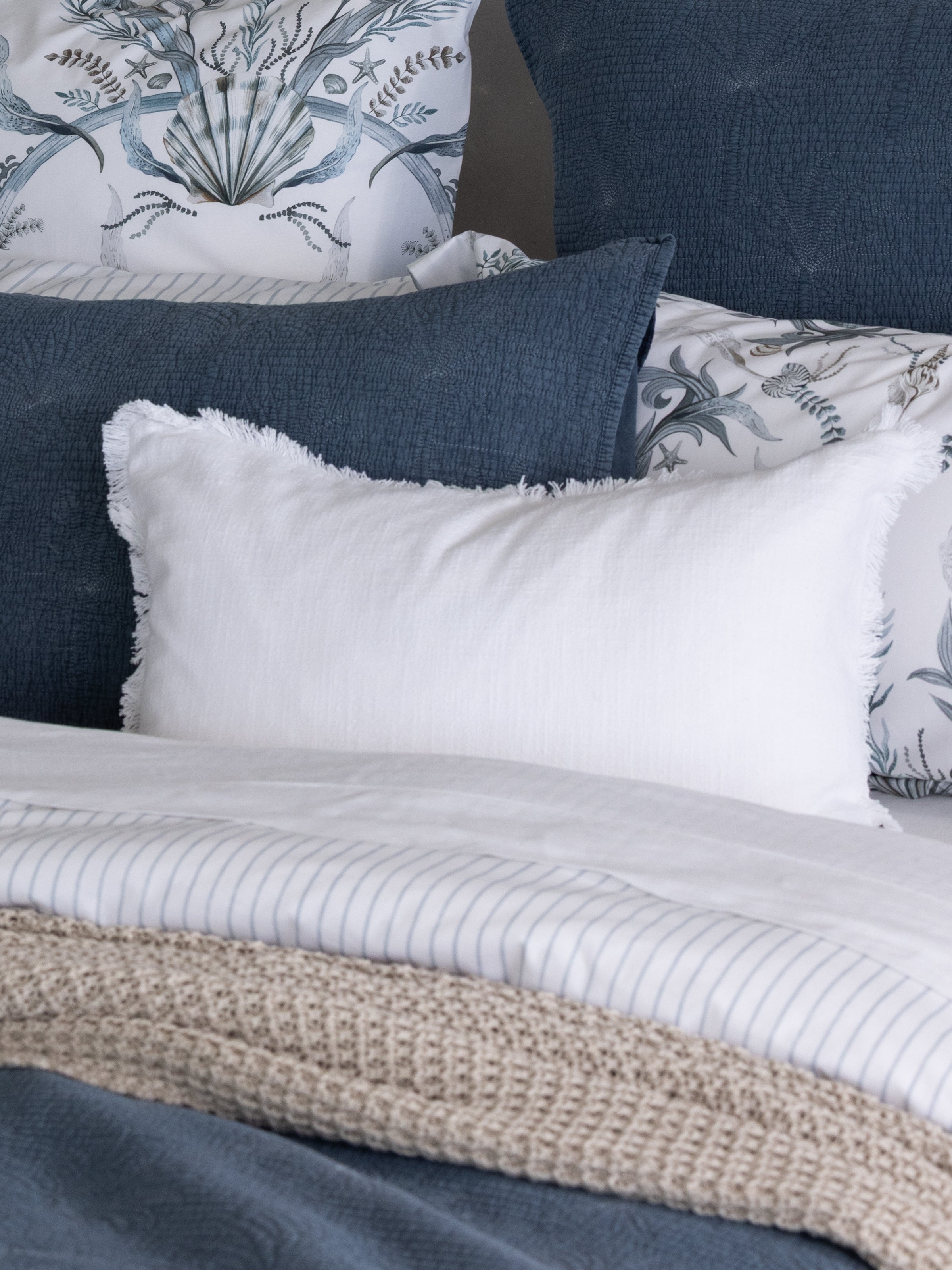 Breeze Rectangle Cushion Cover | White-2