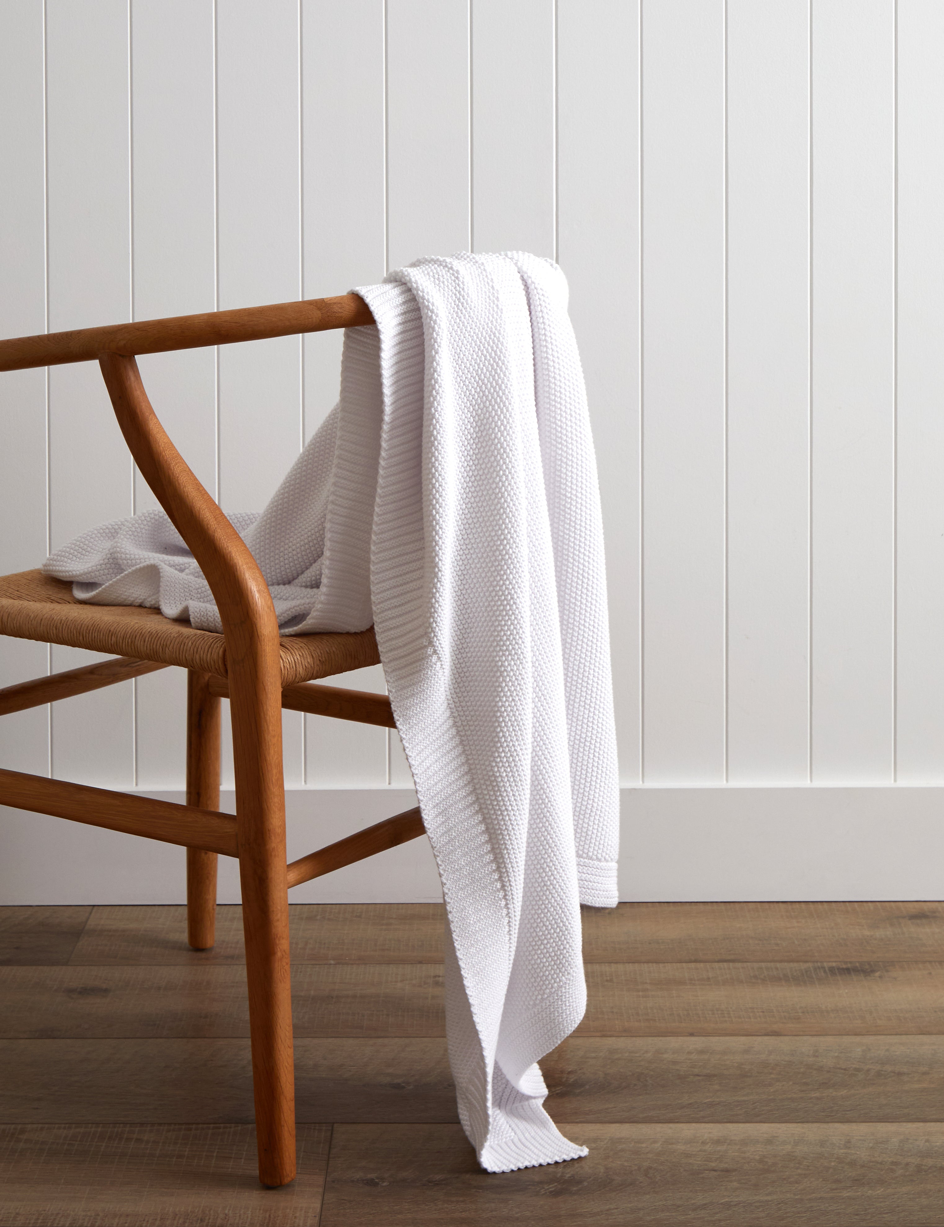 Brighton Cotton Throw | White-1