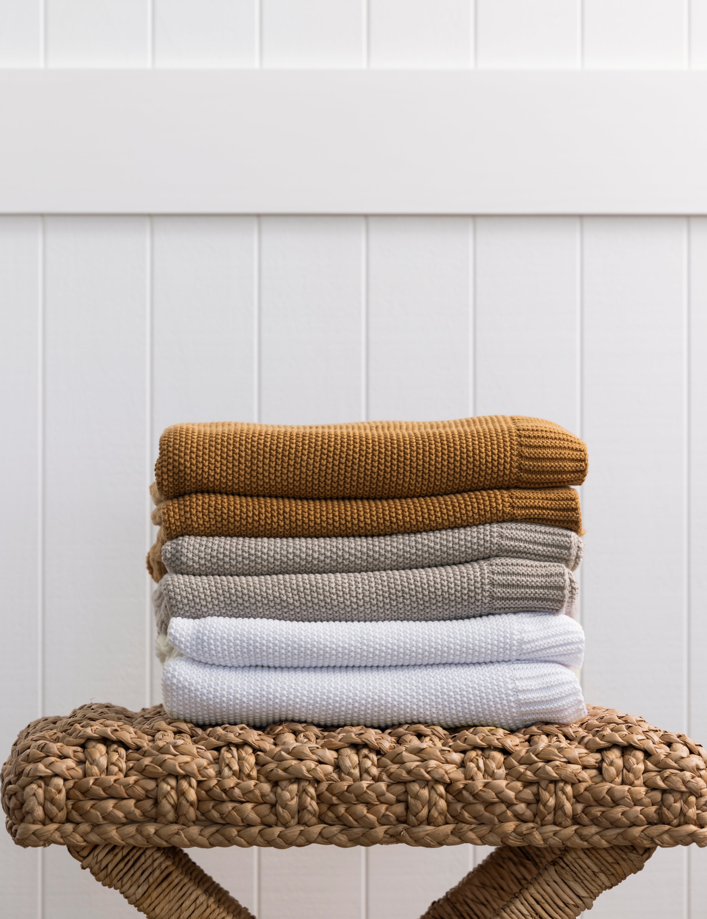 Brighton Cotton Throw | White-2