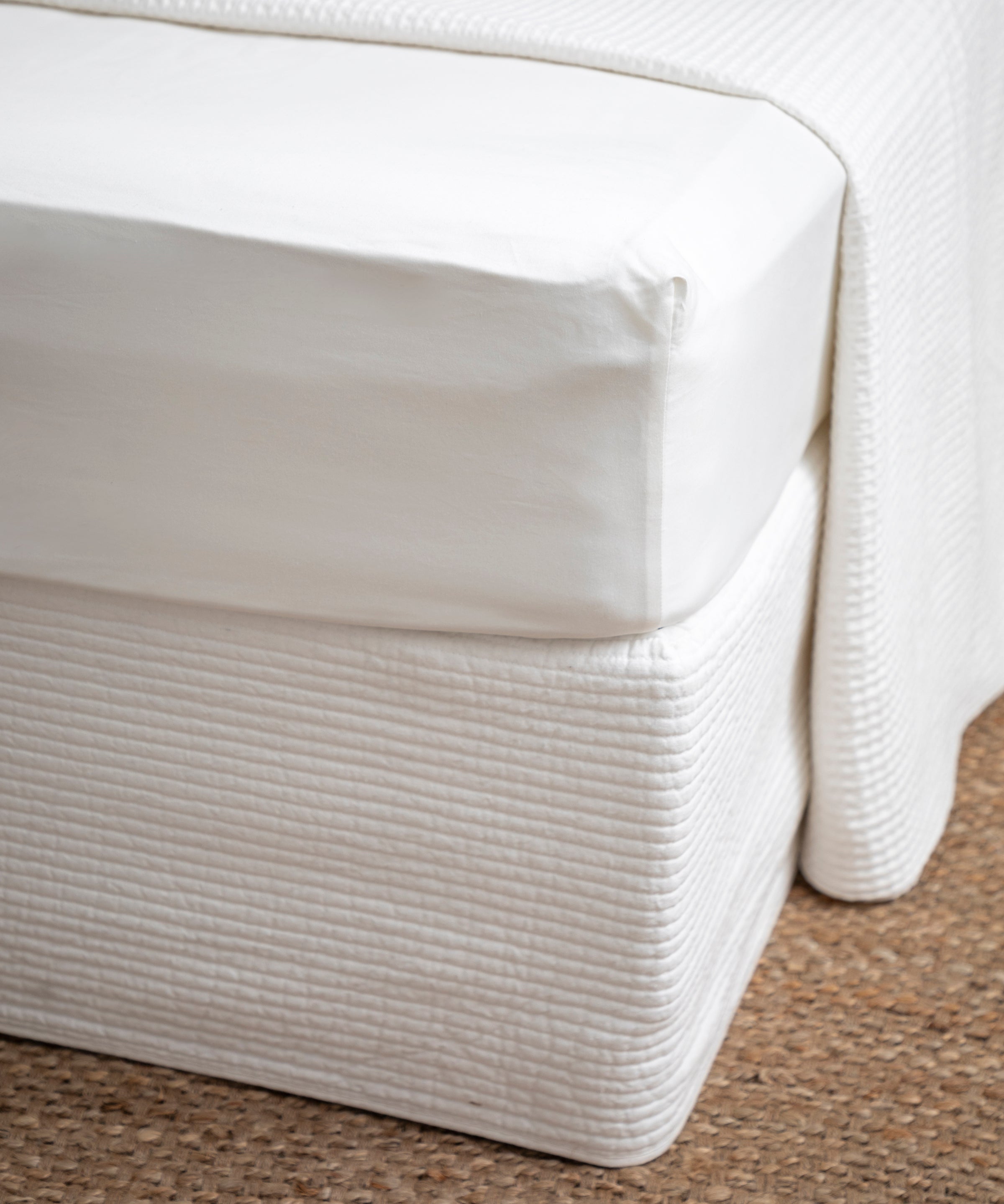 Bungalow Long Single Bed Skirt | White-1