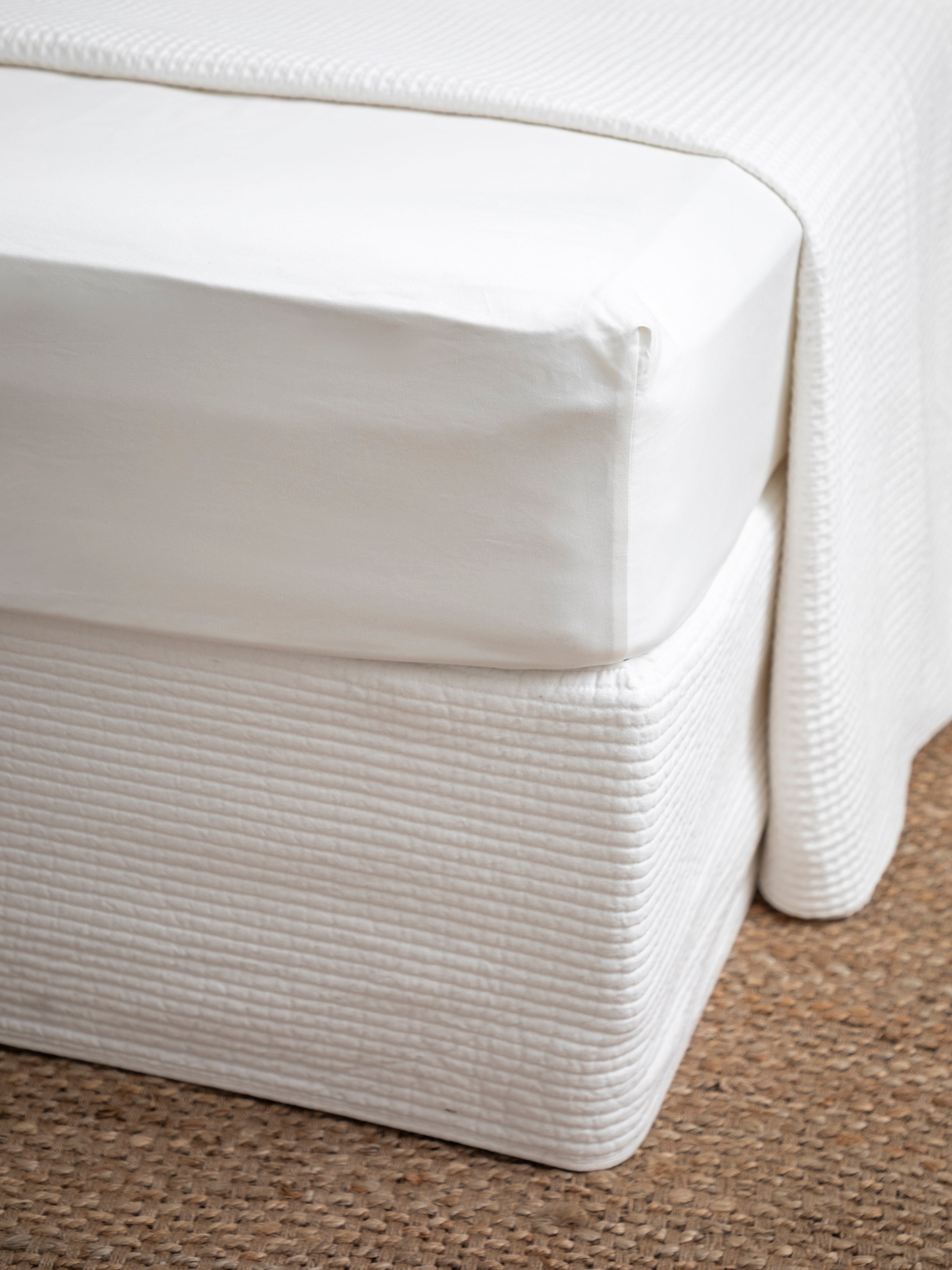 Bungalow Long Single Bed Skirt | White-1