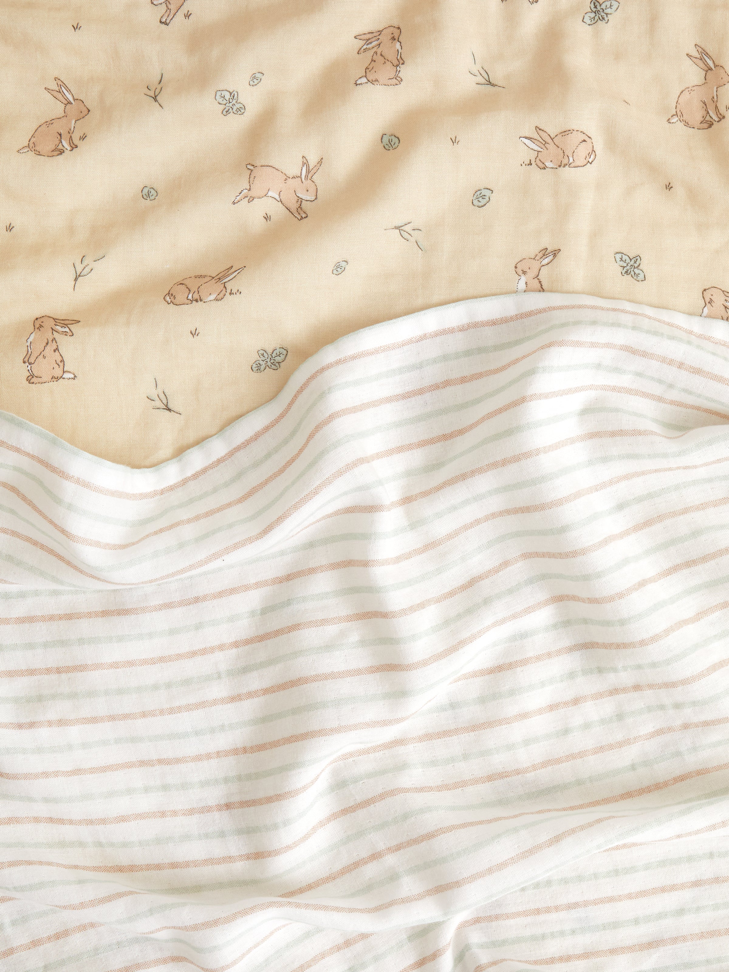 Bunny Lane Stripe Muslin Cot Fitted Sheet | Stripe-2
