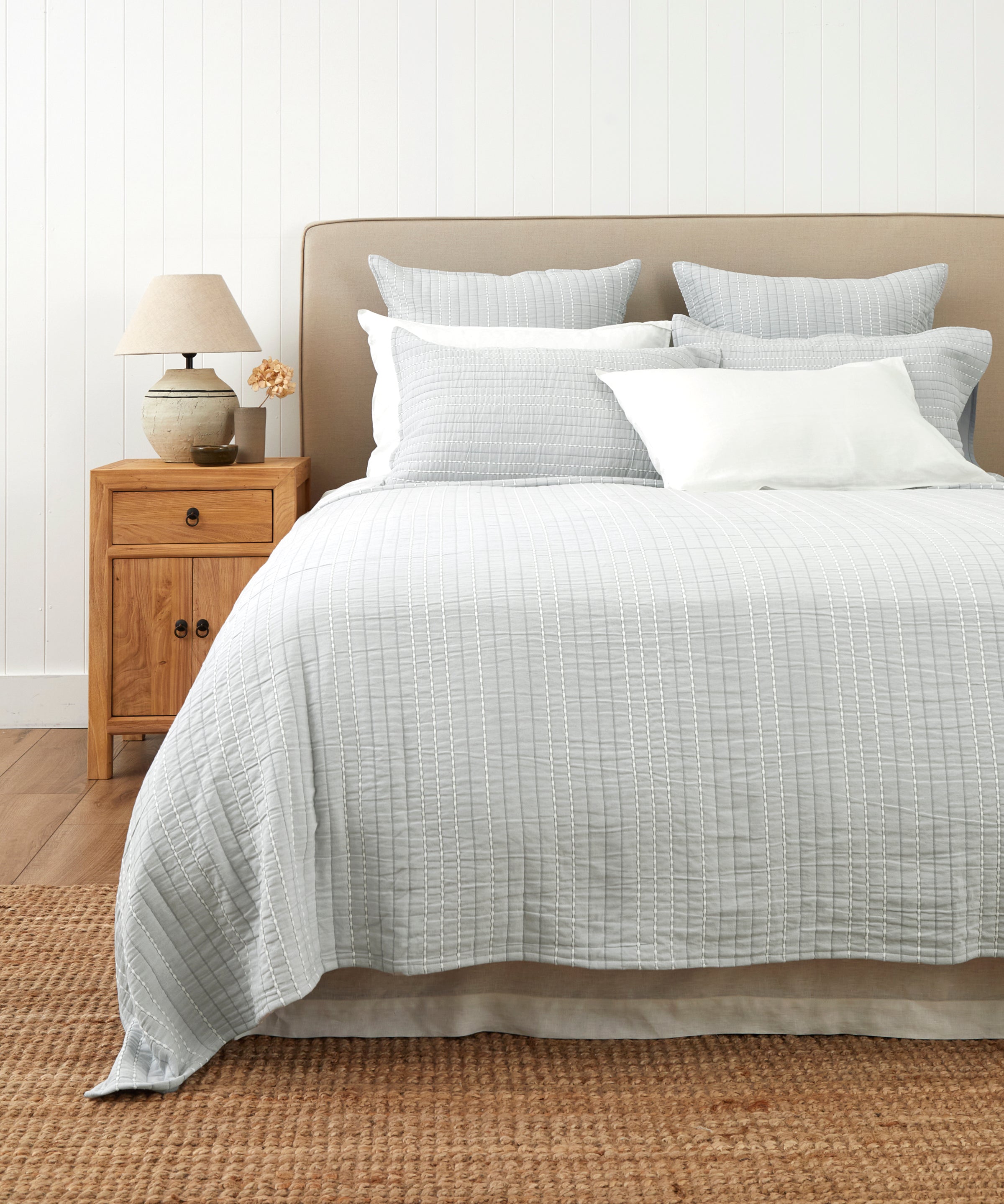 Camden Bed Cover in Duck Egg | Duckegg-1
