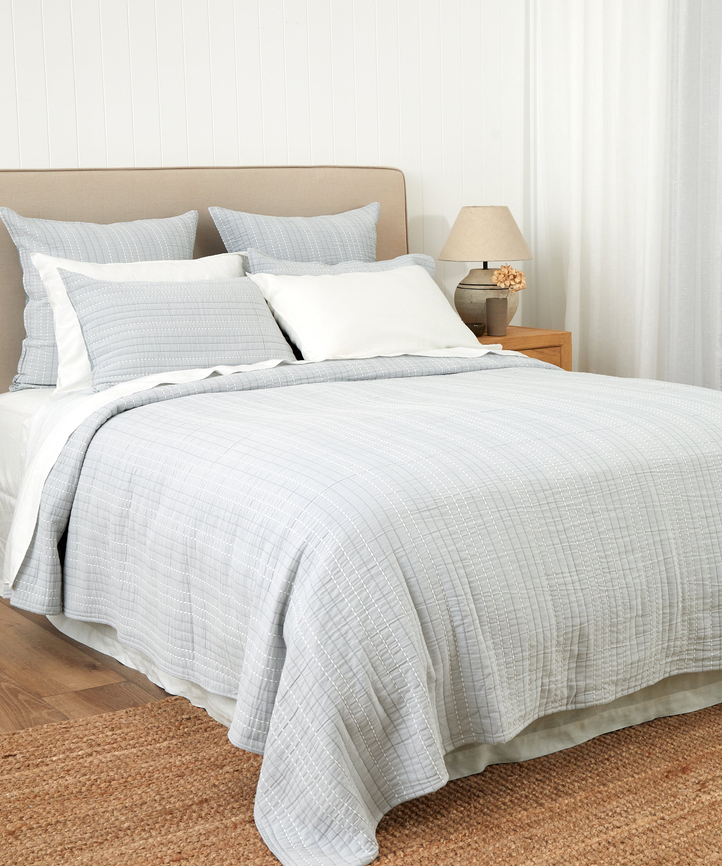 Camden Bed Cover in Duck Egg | Duckegg-3