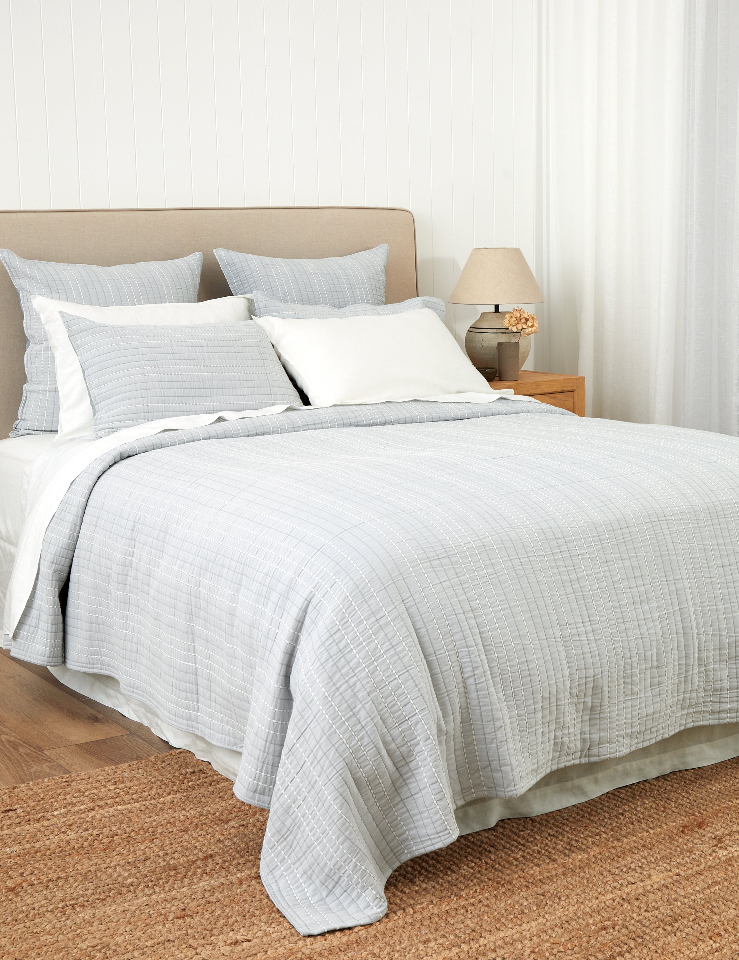 Camden Bed Cover in Duck Egg | Duckegg-3