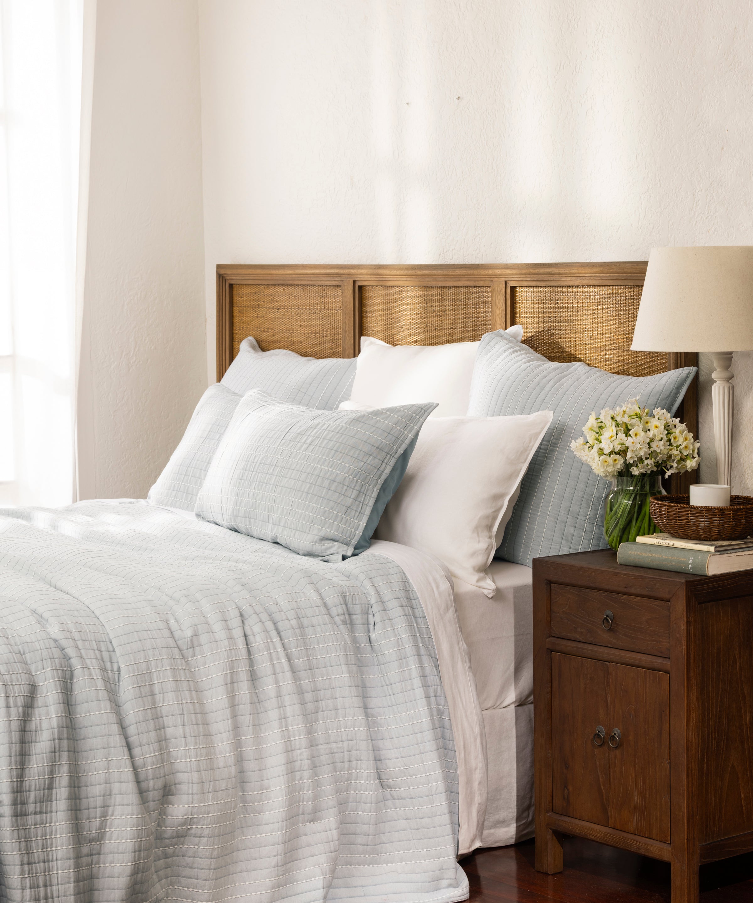 Camden Bed Cover in Duck Egg | Duckegg-5