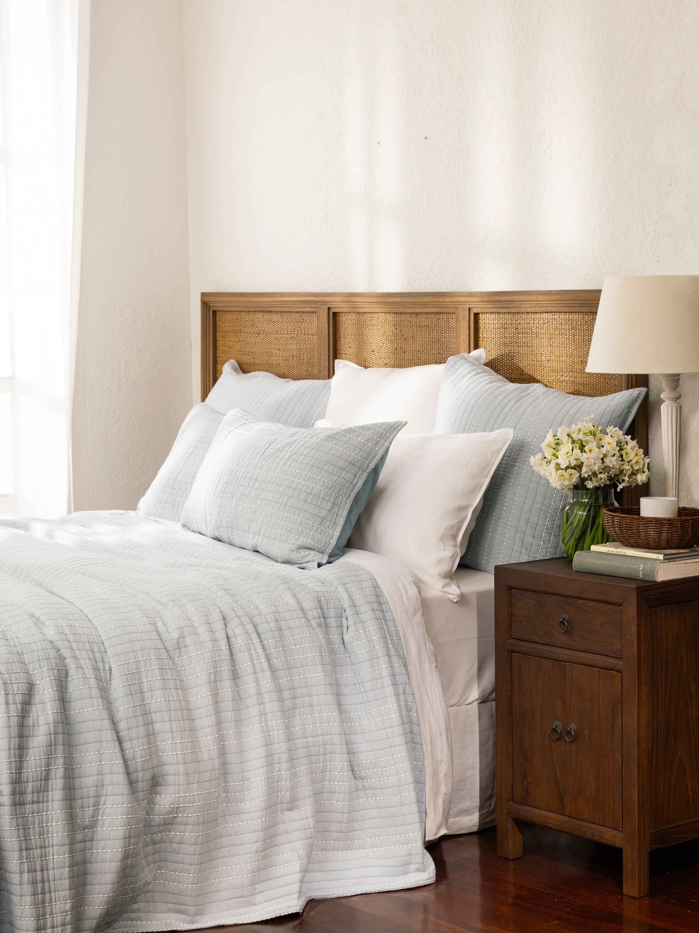 Camden Bed Cover in Duck Egg | Duckegg-5