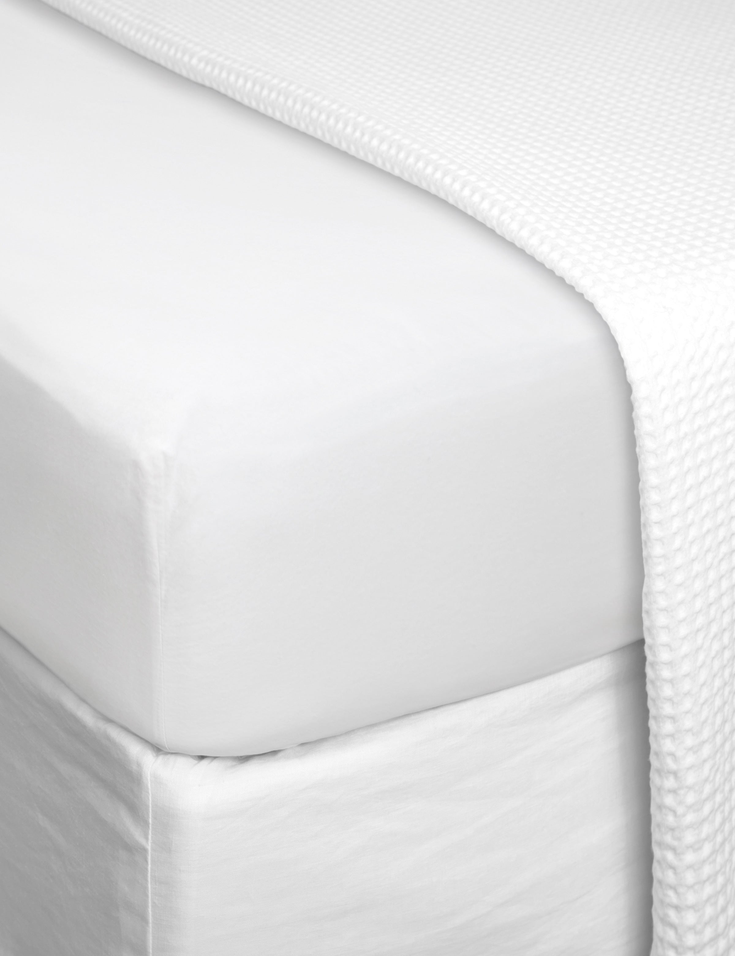 Cardrona Flannel Fitted Sheet | White-1