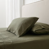 Cardrona Flannel Sheet Set | Olive-1