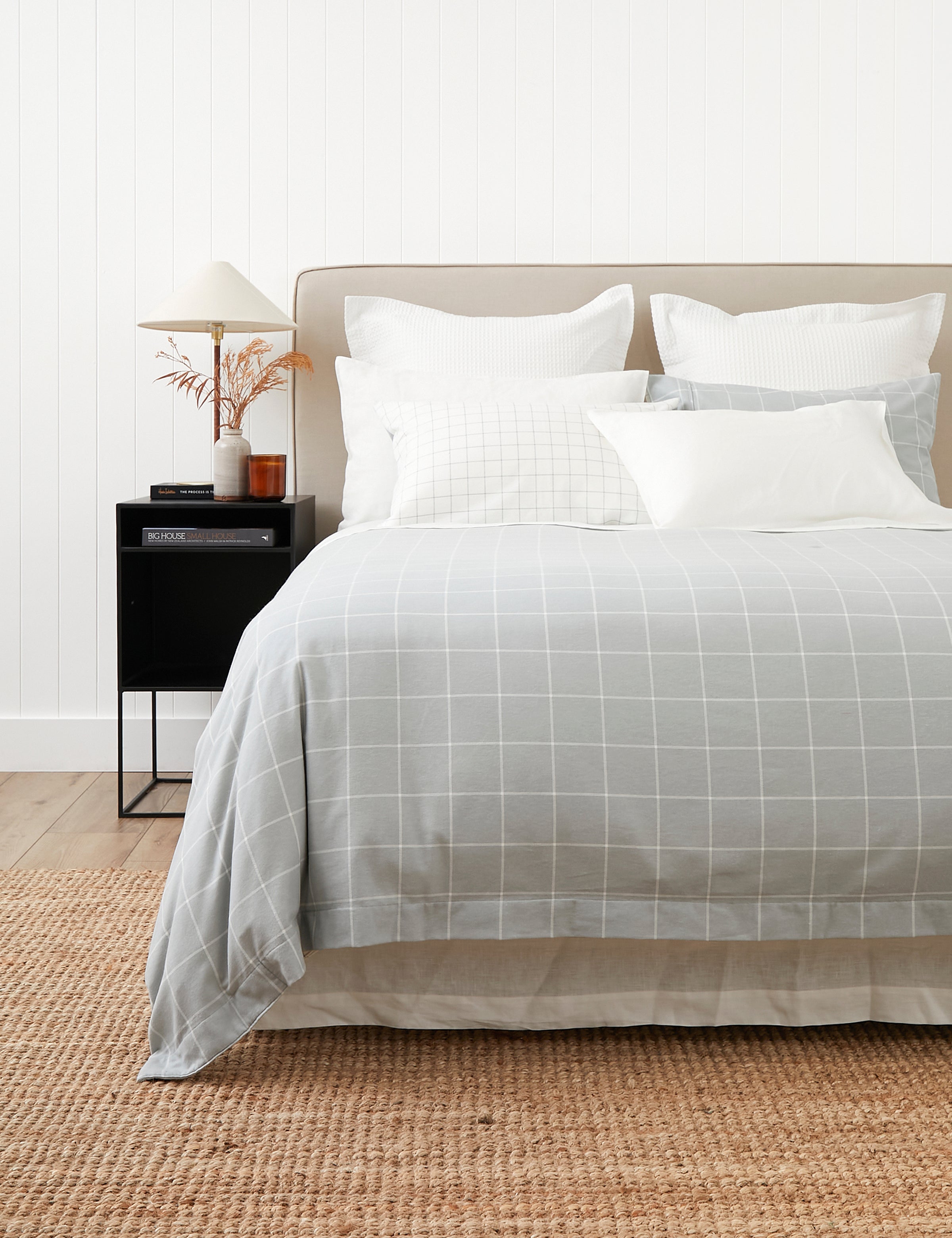 Cardrona Reversible Flannel Duvet Set | Blue White Check-1
