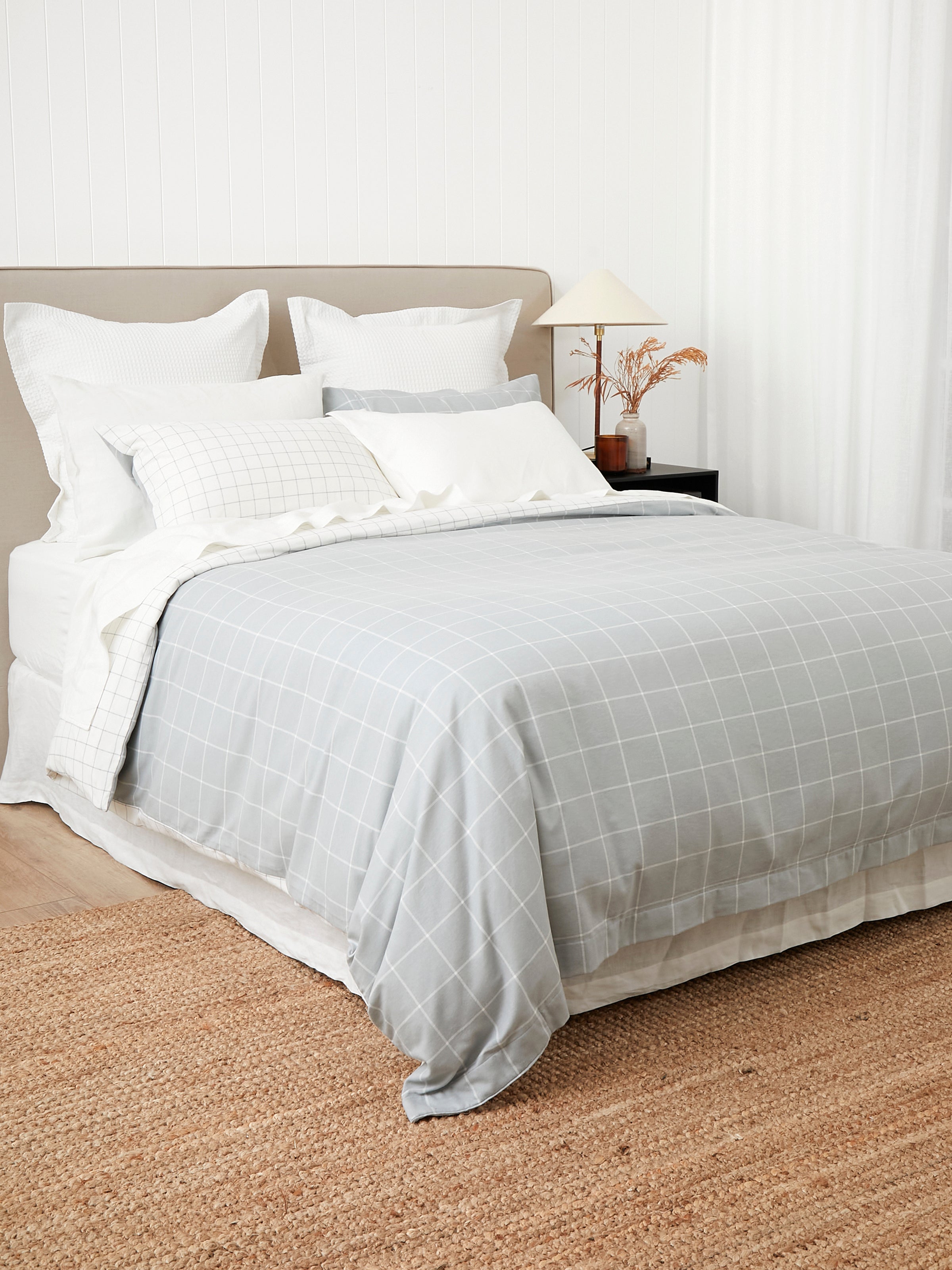 Cardrona Reversible Flannel Duvet Set | Blue White Check-3