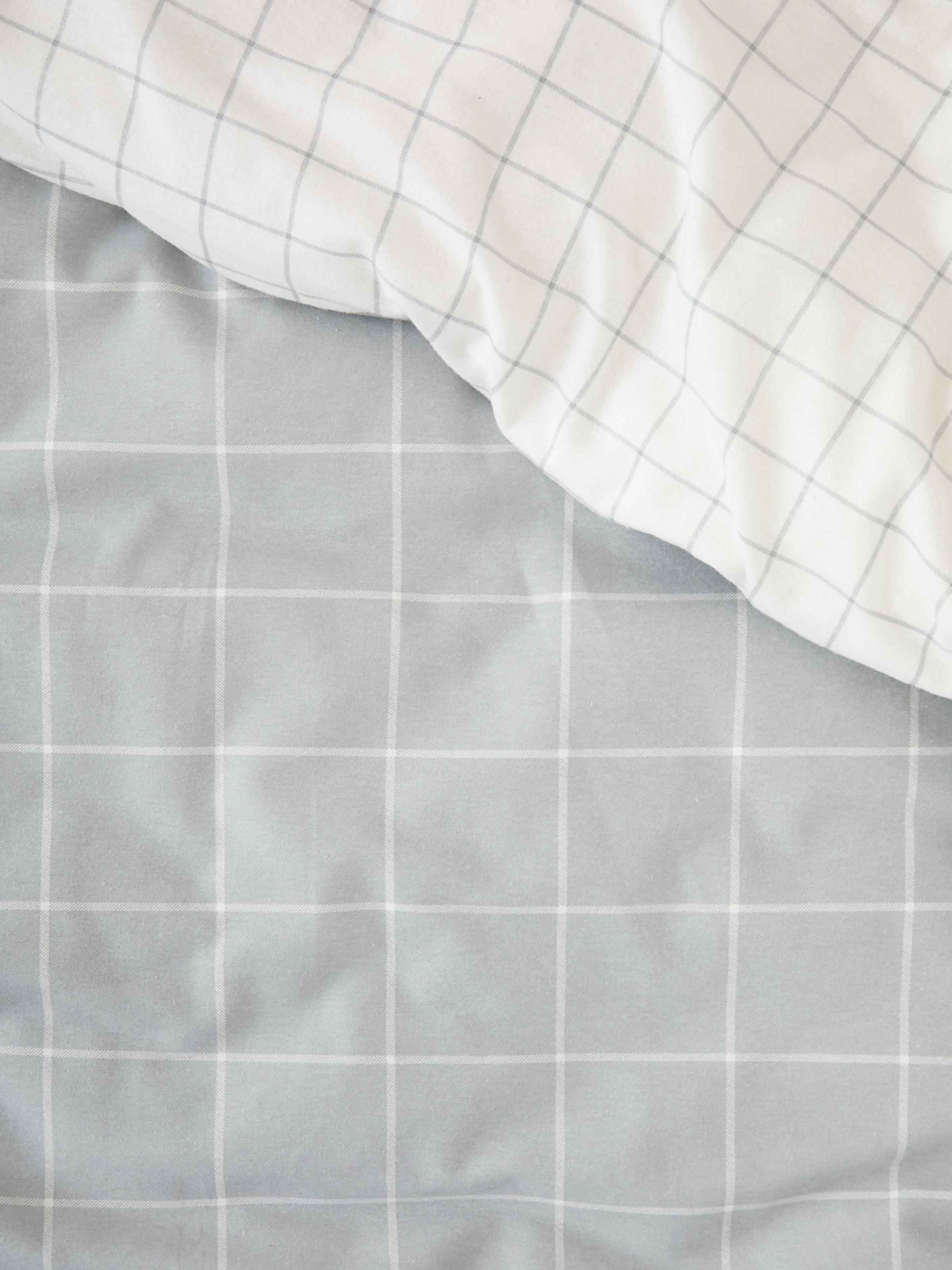 Cardrona Reversible Flannel Duvet Set | Blue White Check-4
