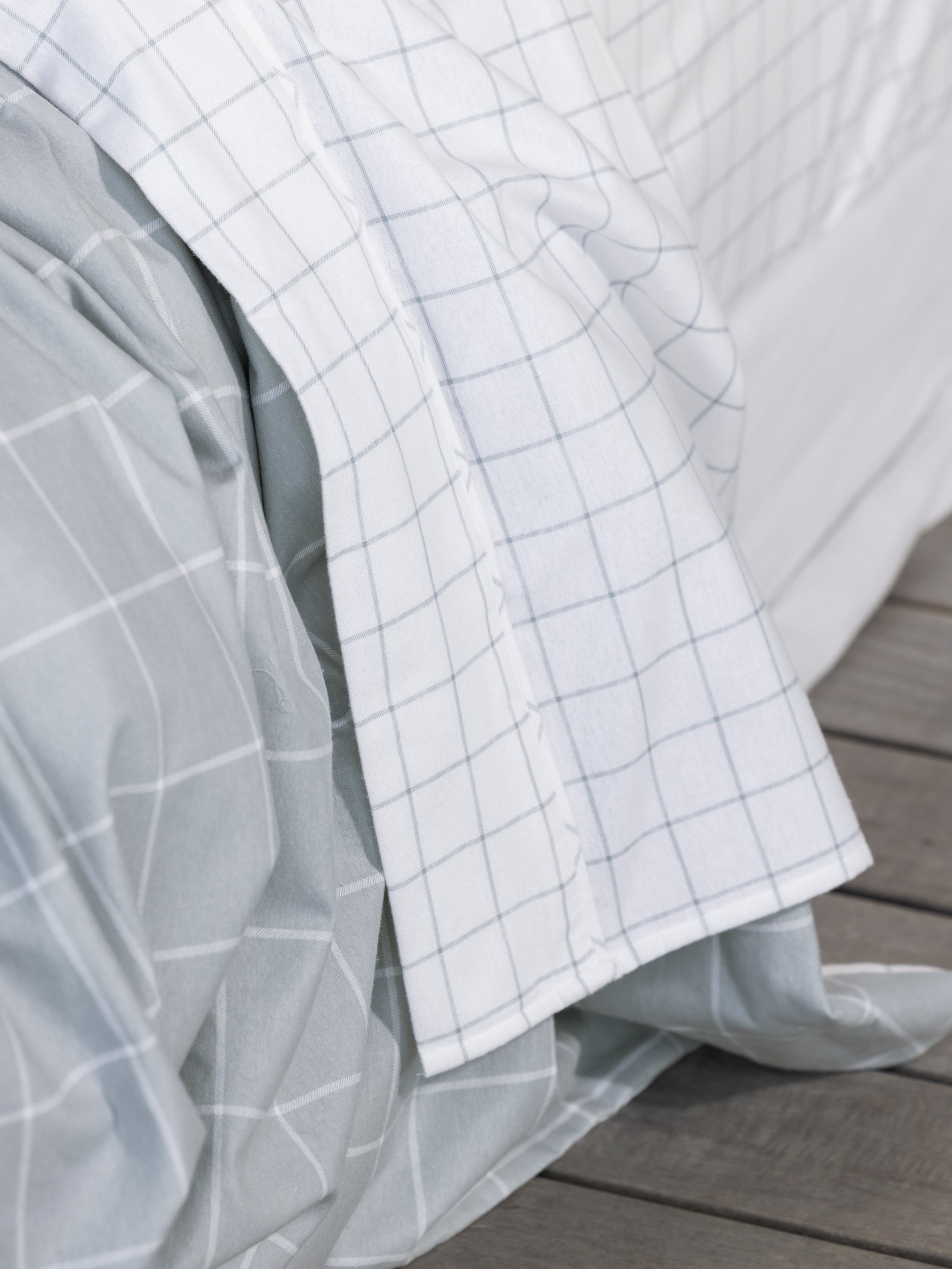 Cardrona Reversible Flannel Duvet Set | Blue White Check-5