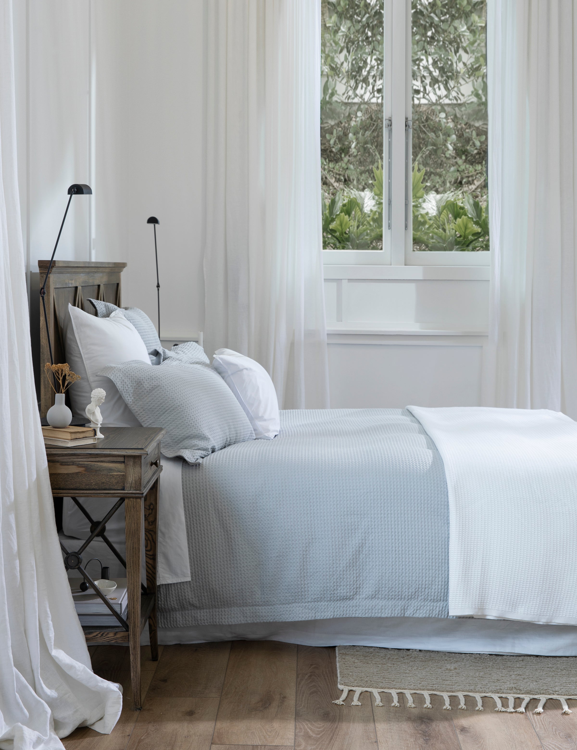 Classic Waffle Blanket | White-2