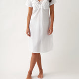 Colette Cap Sleeve Nightie | White-1