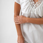 Colette Cap Sleeve Nightie | White-2