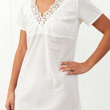 Colette Cap Sleeve Nightie | White-3