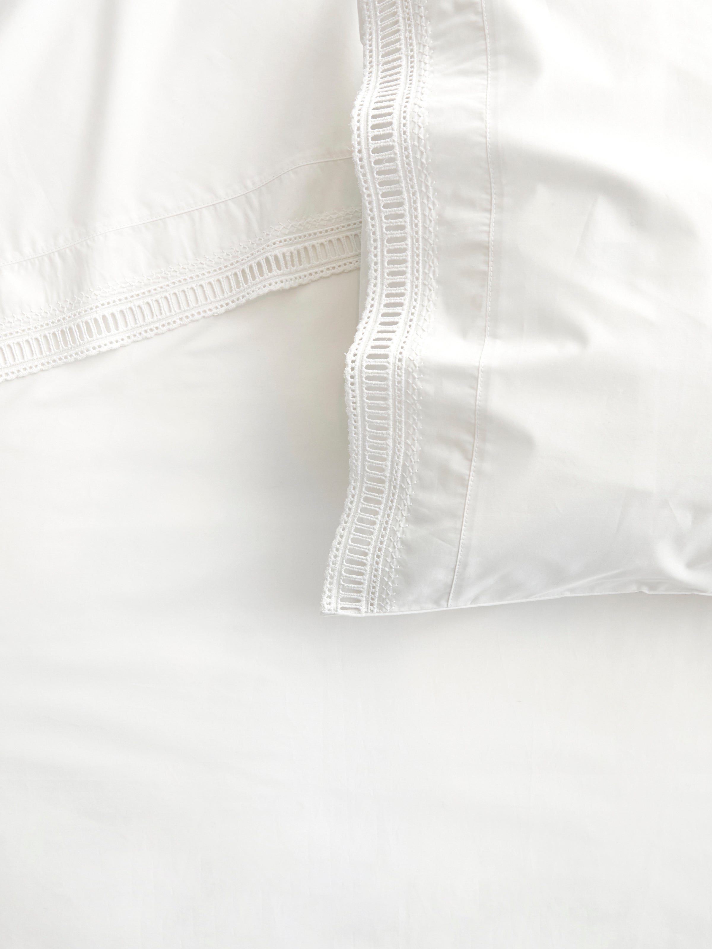 Constance Lace Flat Sheet | White-2