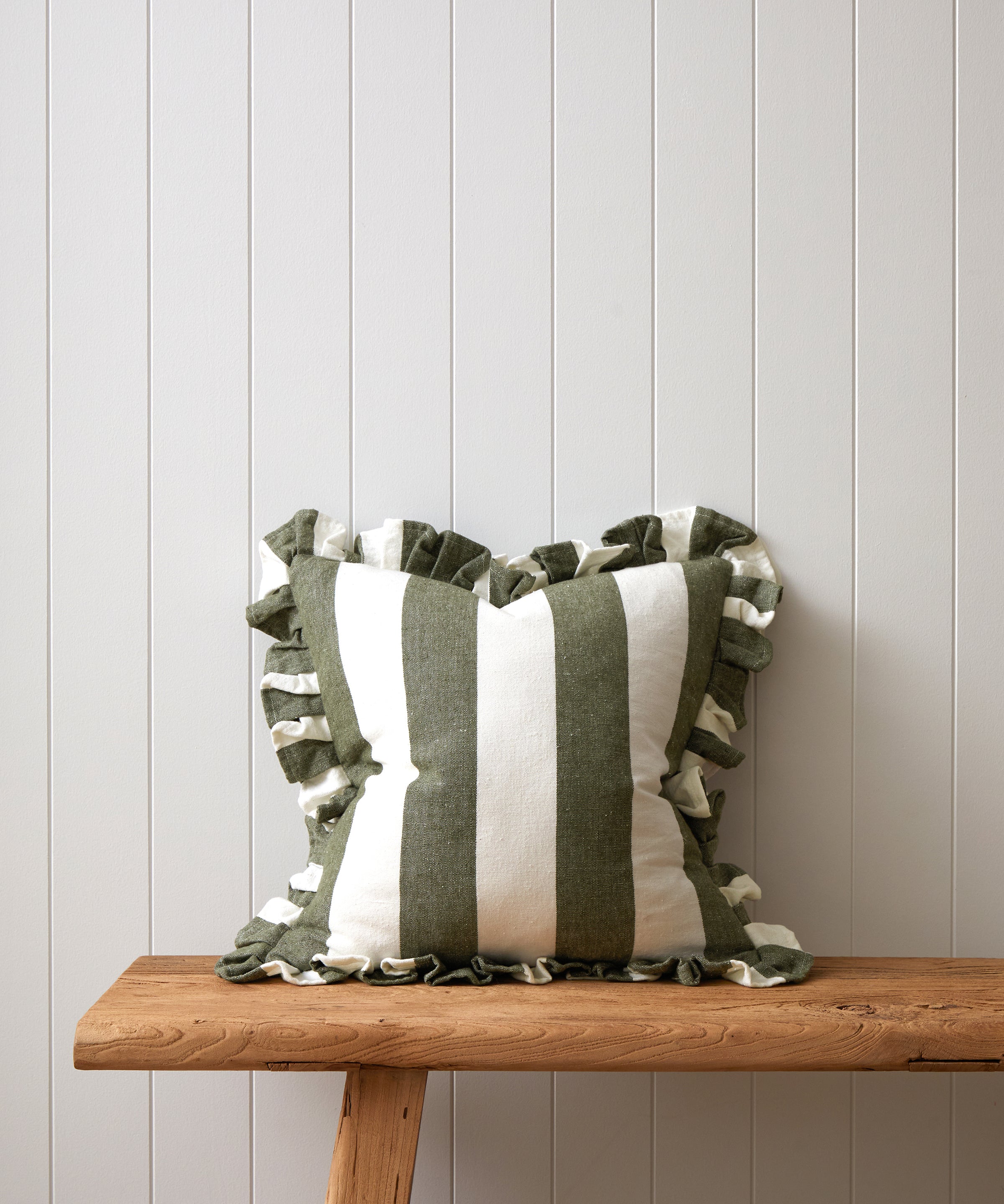 Cooper Square Cushion Cover | Olive Stripe-1