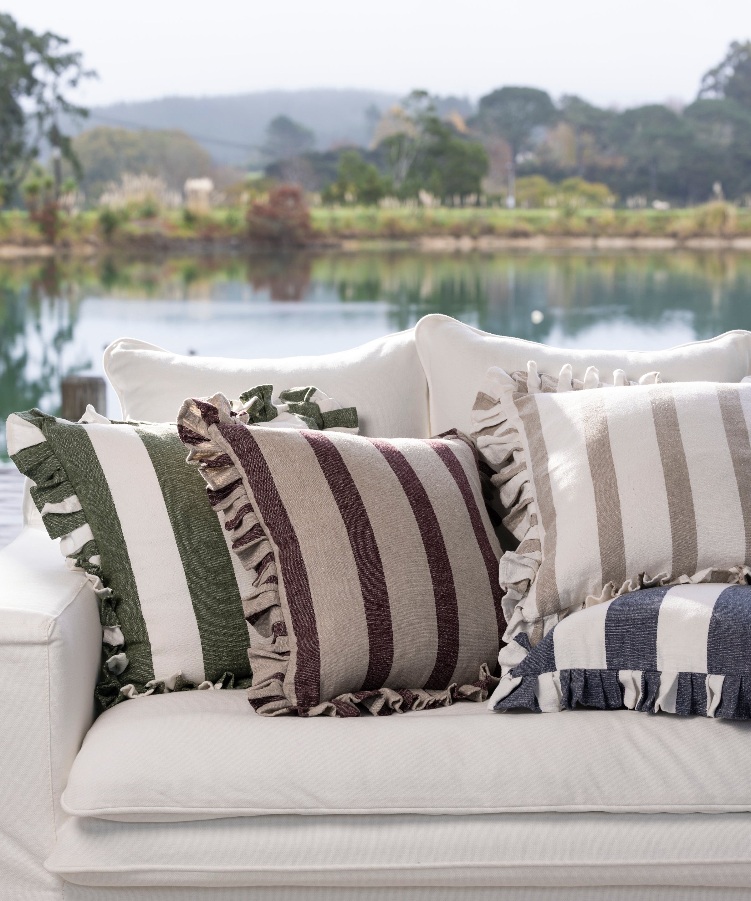 Cooper Square Cushion Cover | Olive Stripe-2