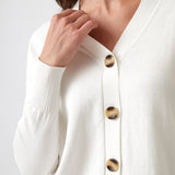 Cotton Cashmere Cardi | Ivory-2