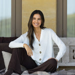 Cotton Cashmere Cardi | Ivory-3