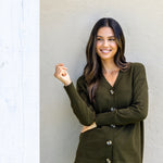 Cotton Cashmere Cardi | Olive-3
