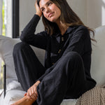 Cotton Cashmere Collared Jumper | Black-3