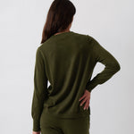 Cotton Cashmere Crew Jumper | Olive-4