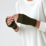 Cotton Cashmere Hand Warmers | Olive-2