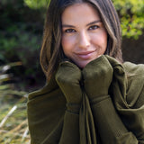 Cotton Cashmere Hand Warmers | Olive-4