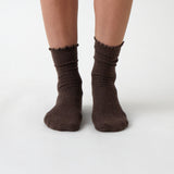 Cotton Cashmere Lounge Socks | Cocoa-1