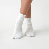 Cotton Cashmere Lounge Socks | Ivory-1