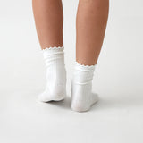 Cotton Cashmere Lounge Socks | Ivory-3