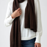 Cotton Cashmere Scarf | Cocoa-1