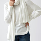 Cotton Cashmere Scarf | Ivory-1