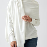 Cotton Cashmere Scarf | Ivory-3