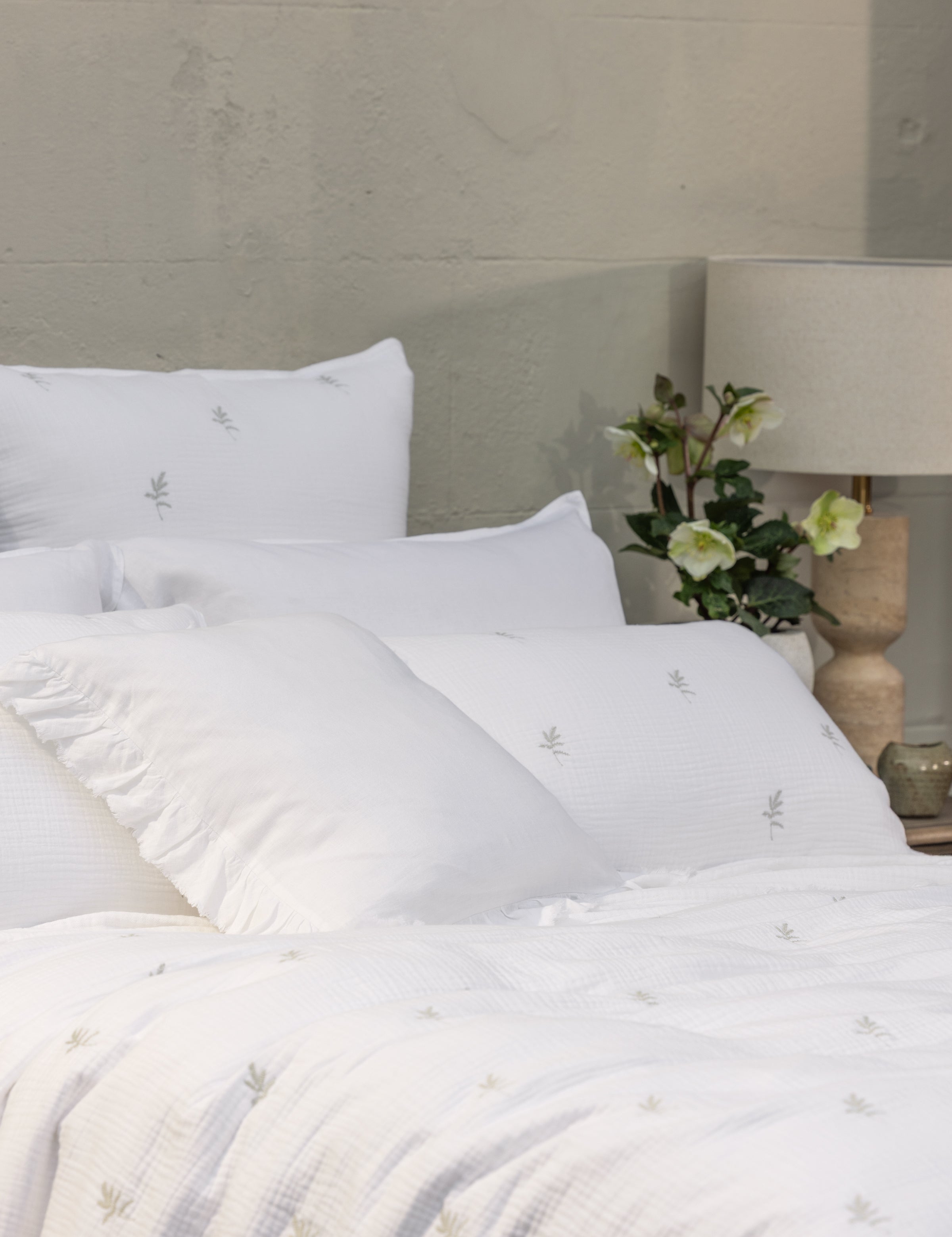 Elise European Pillowcase | White-2