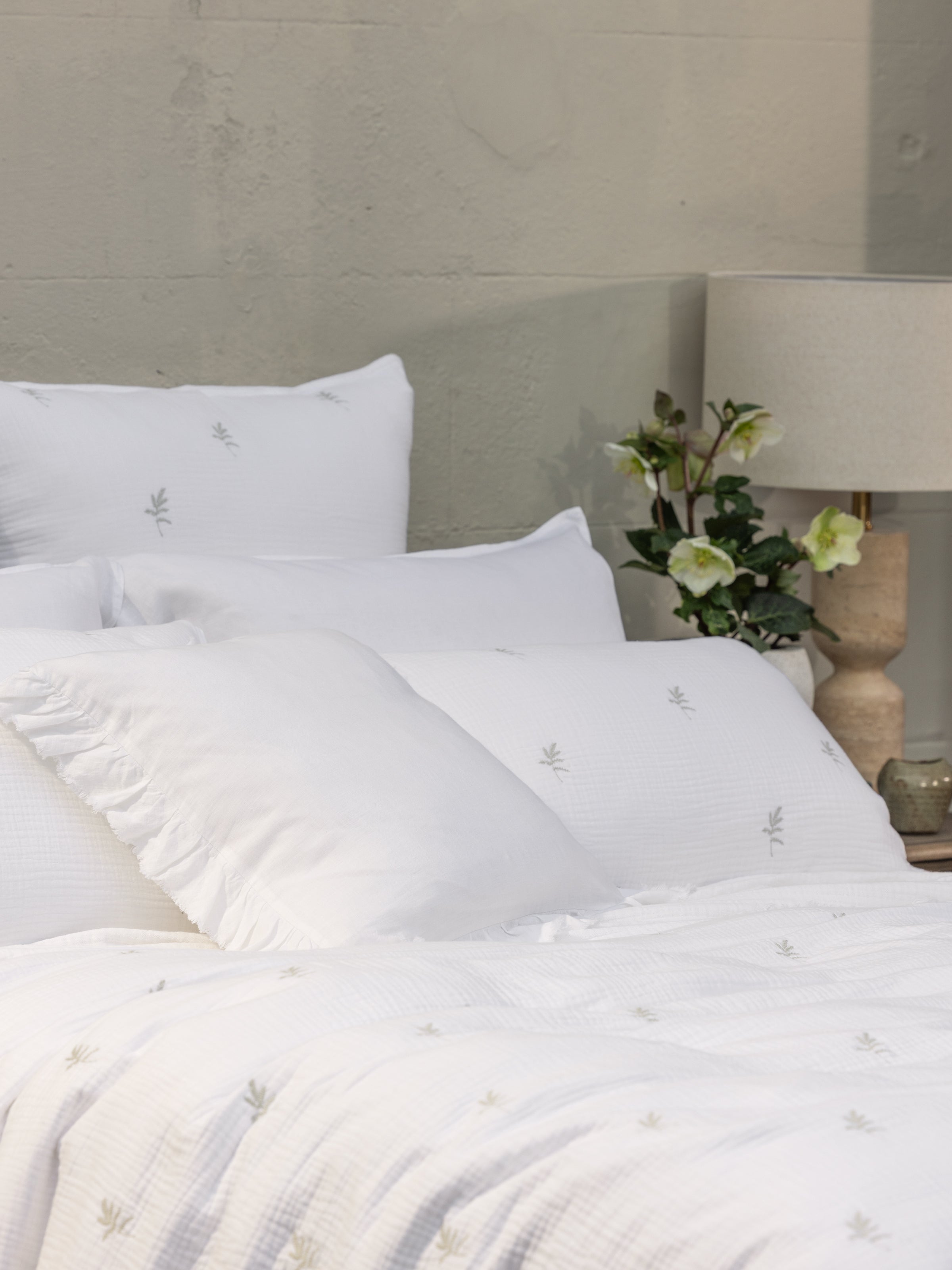 Elise European Pillowcase | White-2