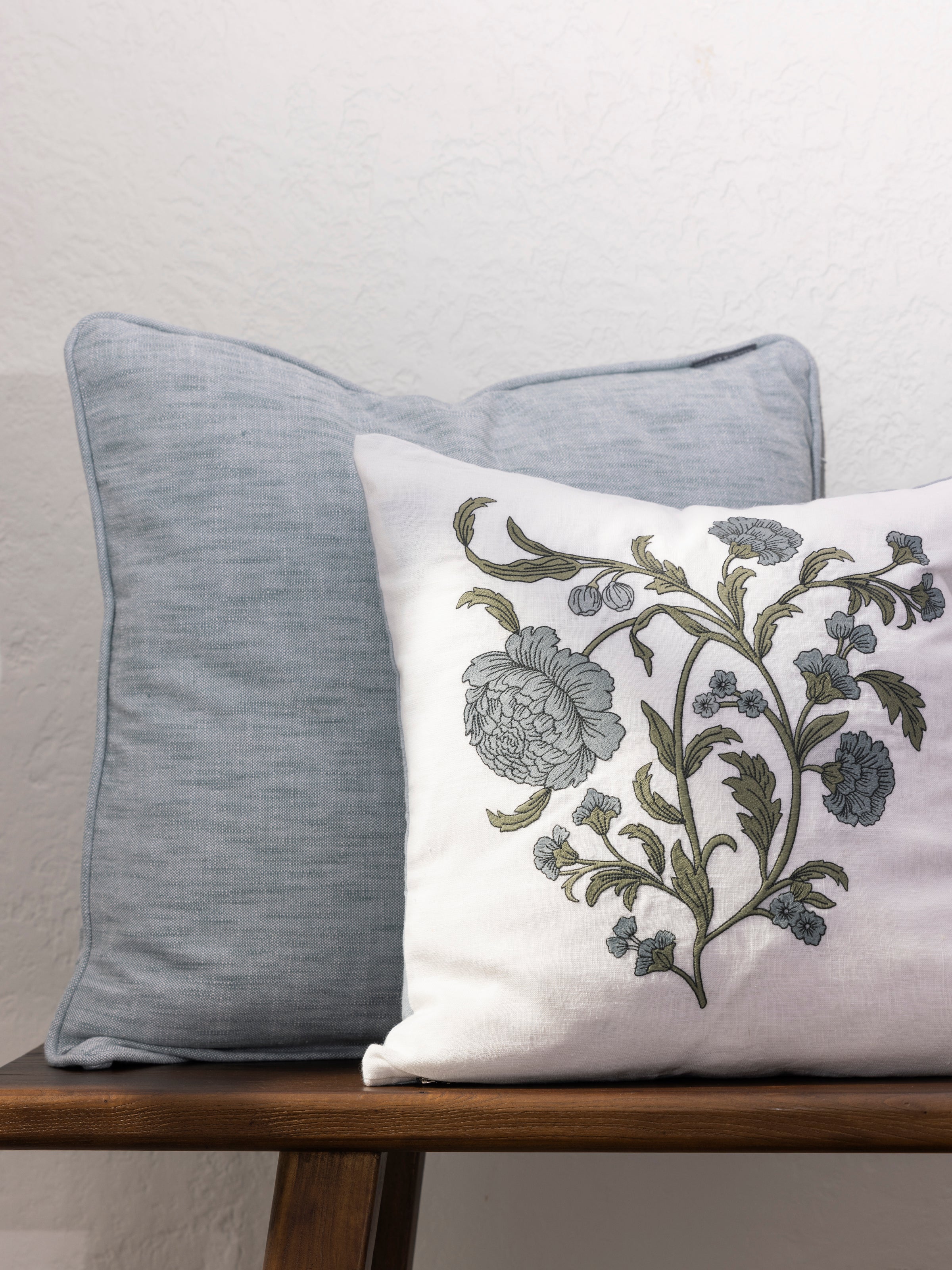 Elm Large Square Cushion Cover | Duckegg-2