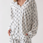 Eloise Organic Cotton Knit PJ Shirt | Floral-1
