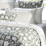 Elora European Pillowcase | Green Floral-2