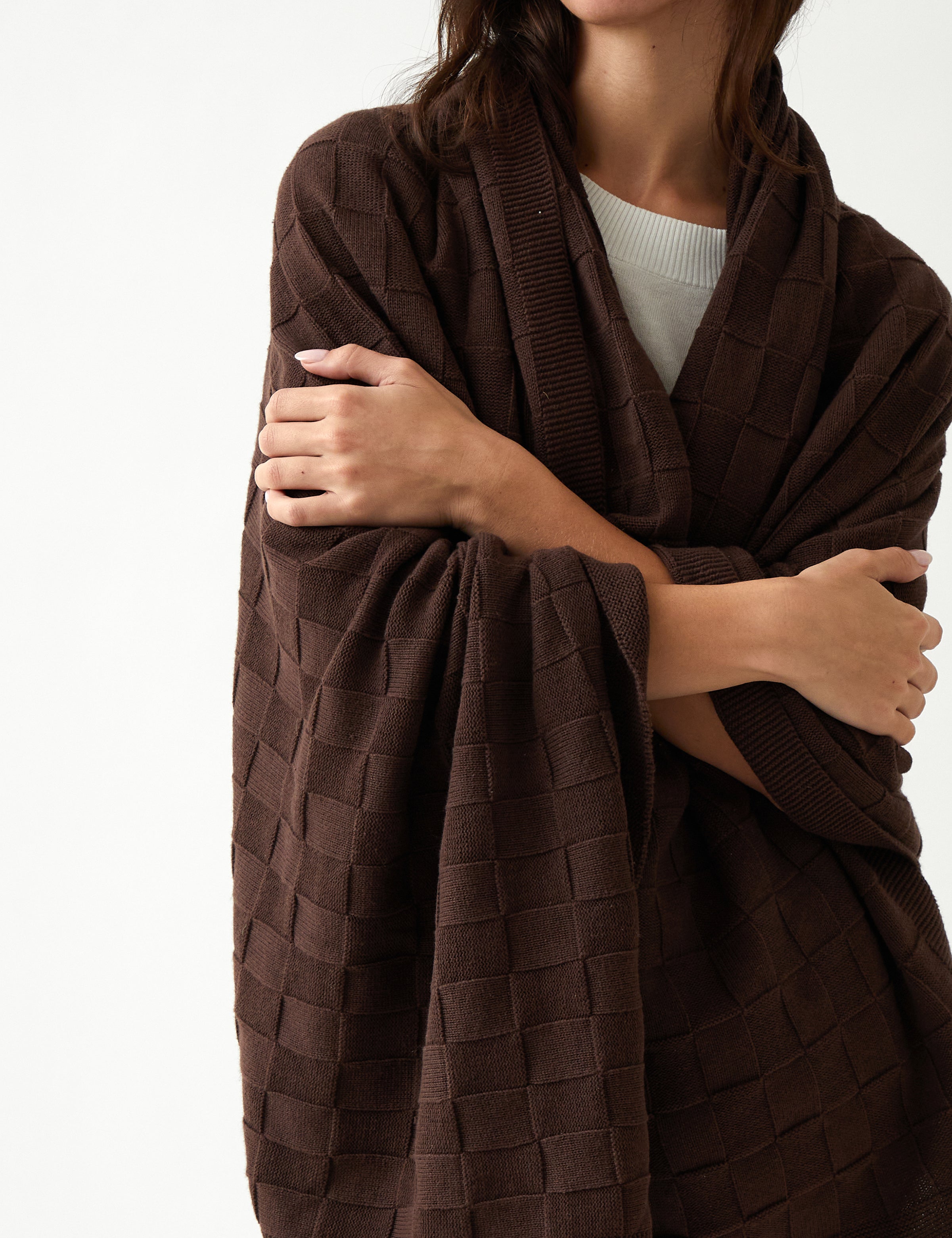 Entwine Cotton Throw | Cocoa-2