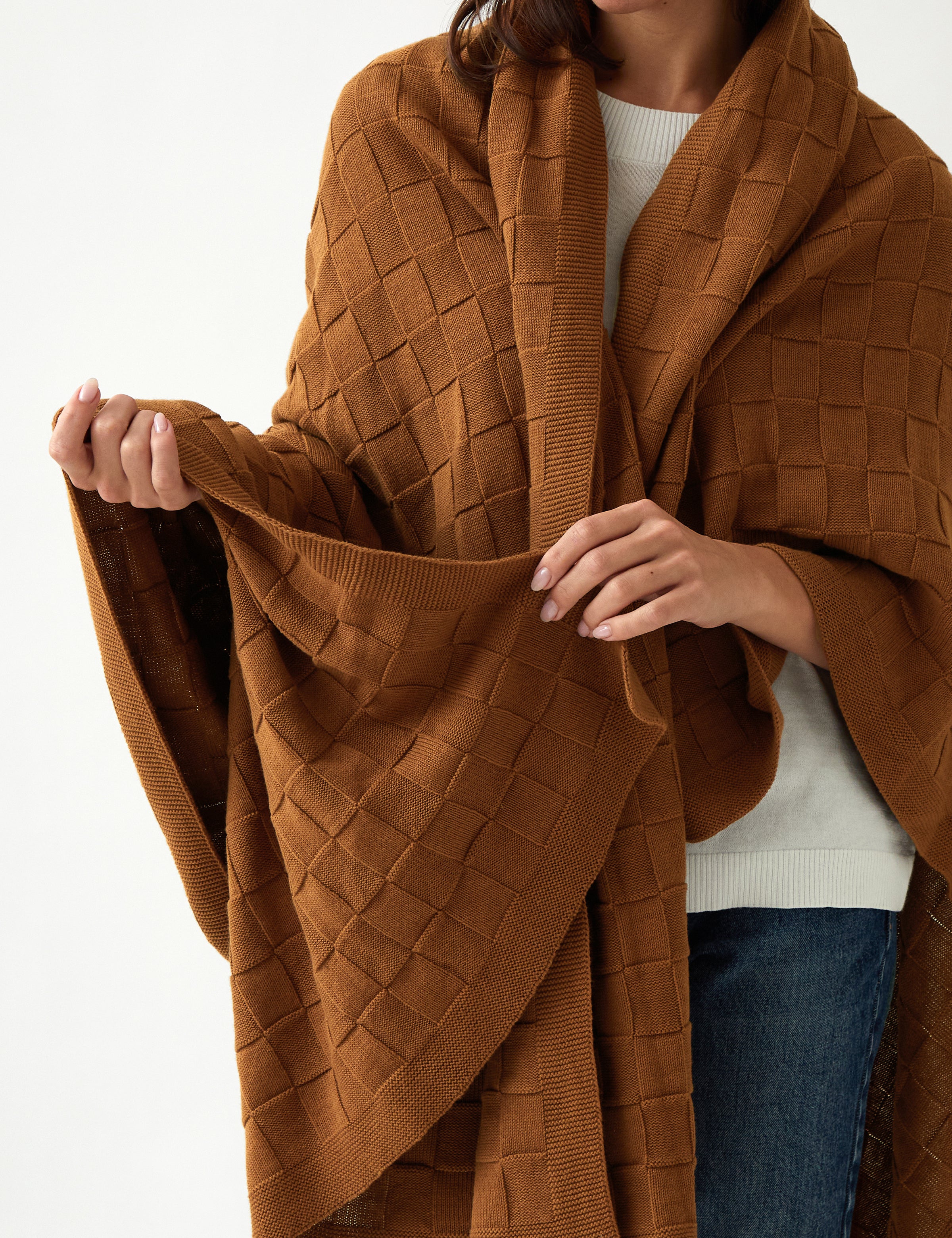 Entwine Cotton Throw | Ginger-2