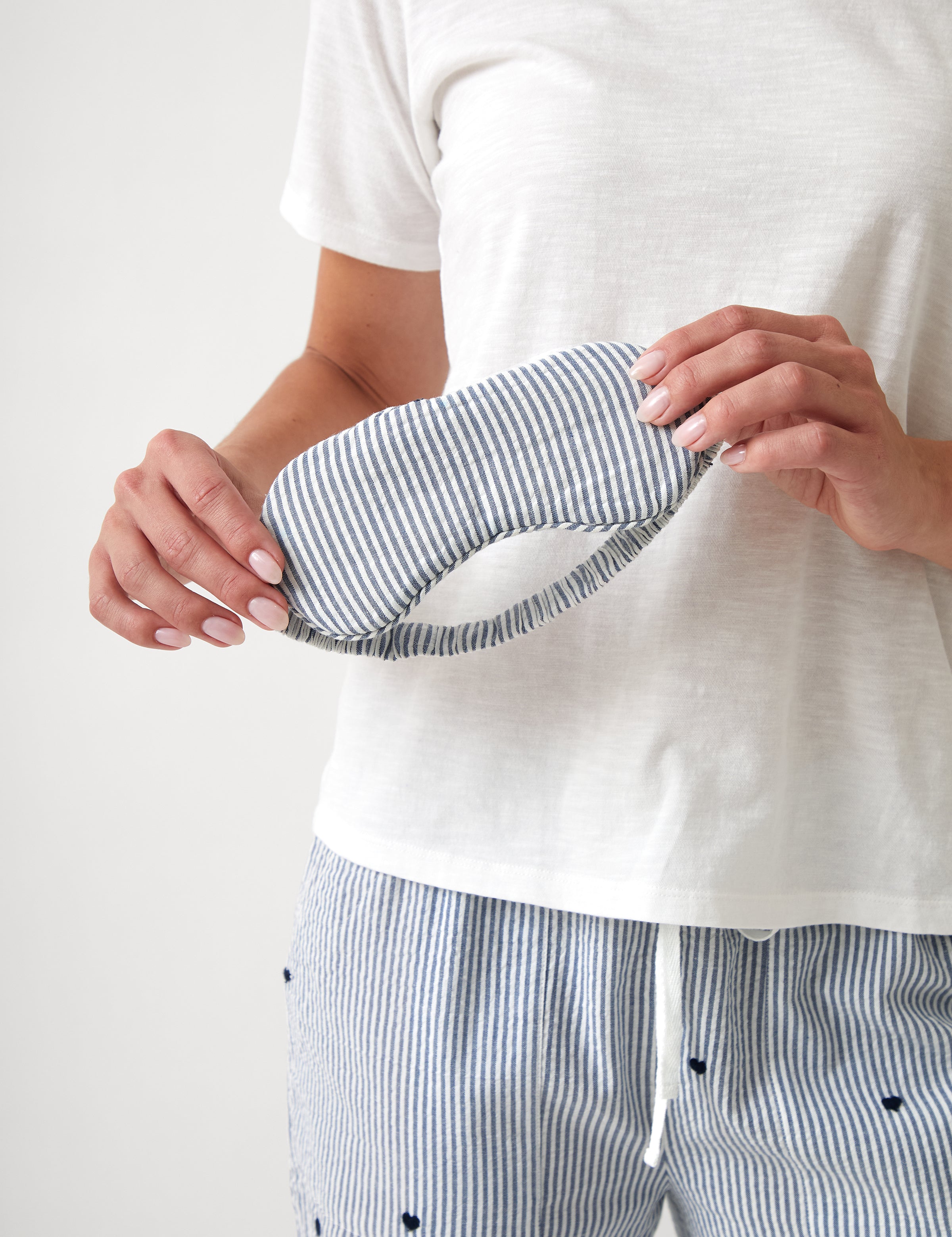 Esme Eye Mask | Blue Stripe-1