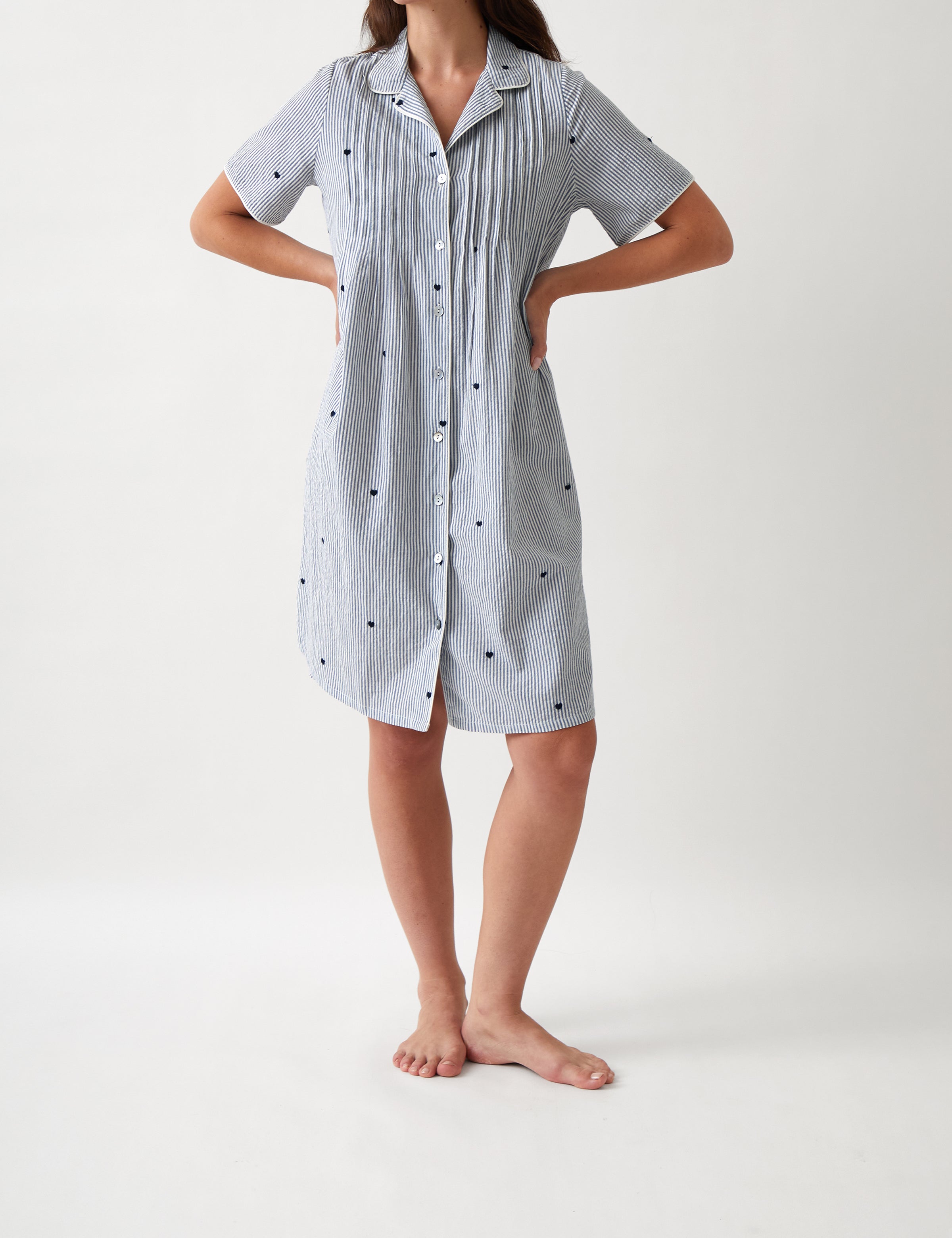 Esme Nightshirt | Blue Stripe-1