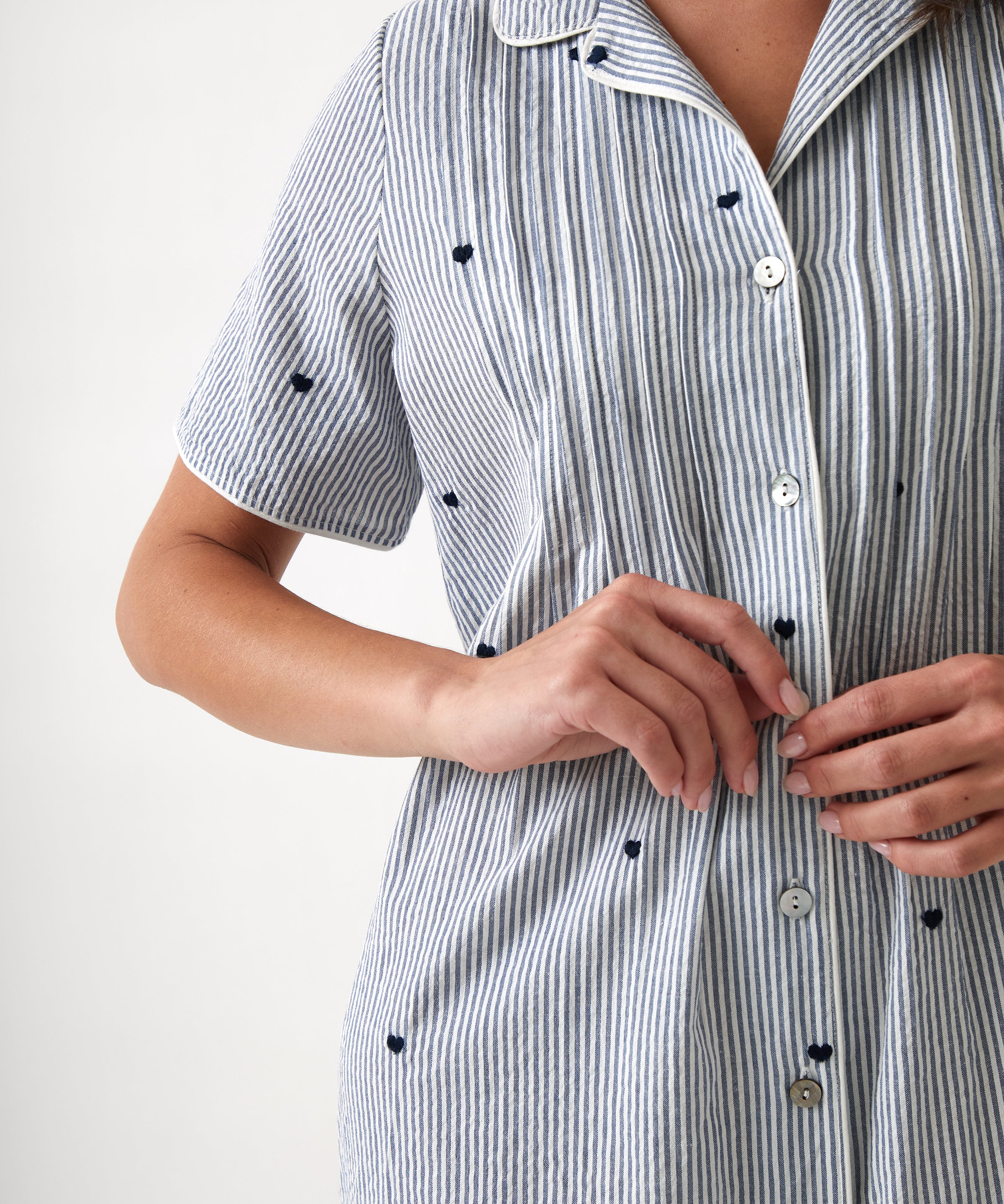 Esme Nightshirt | Blue Stripe-2