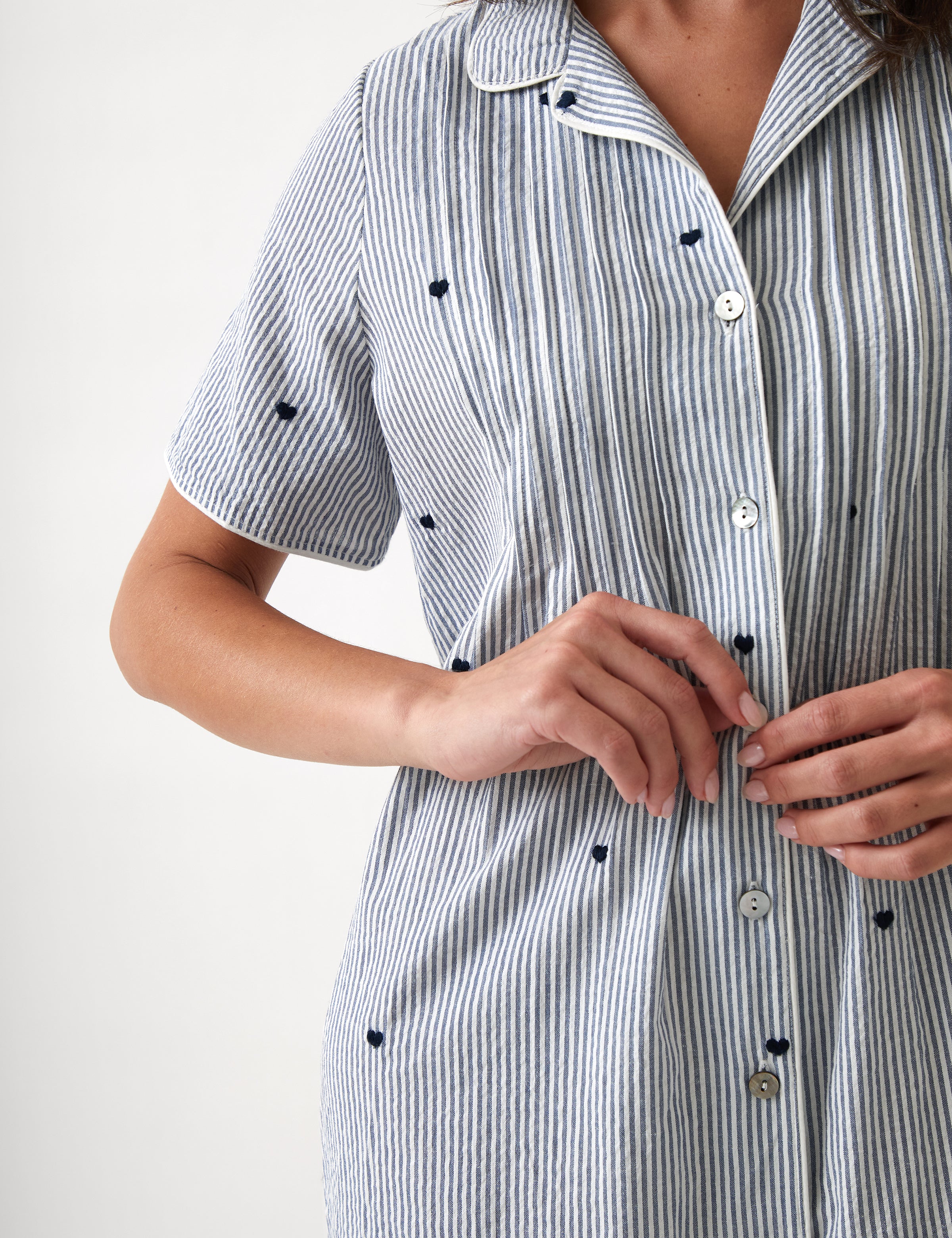 Esme Nightshirt | Blue Stripe-2