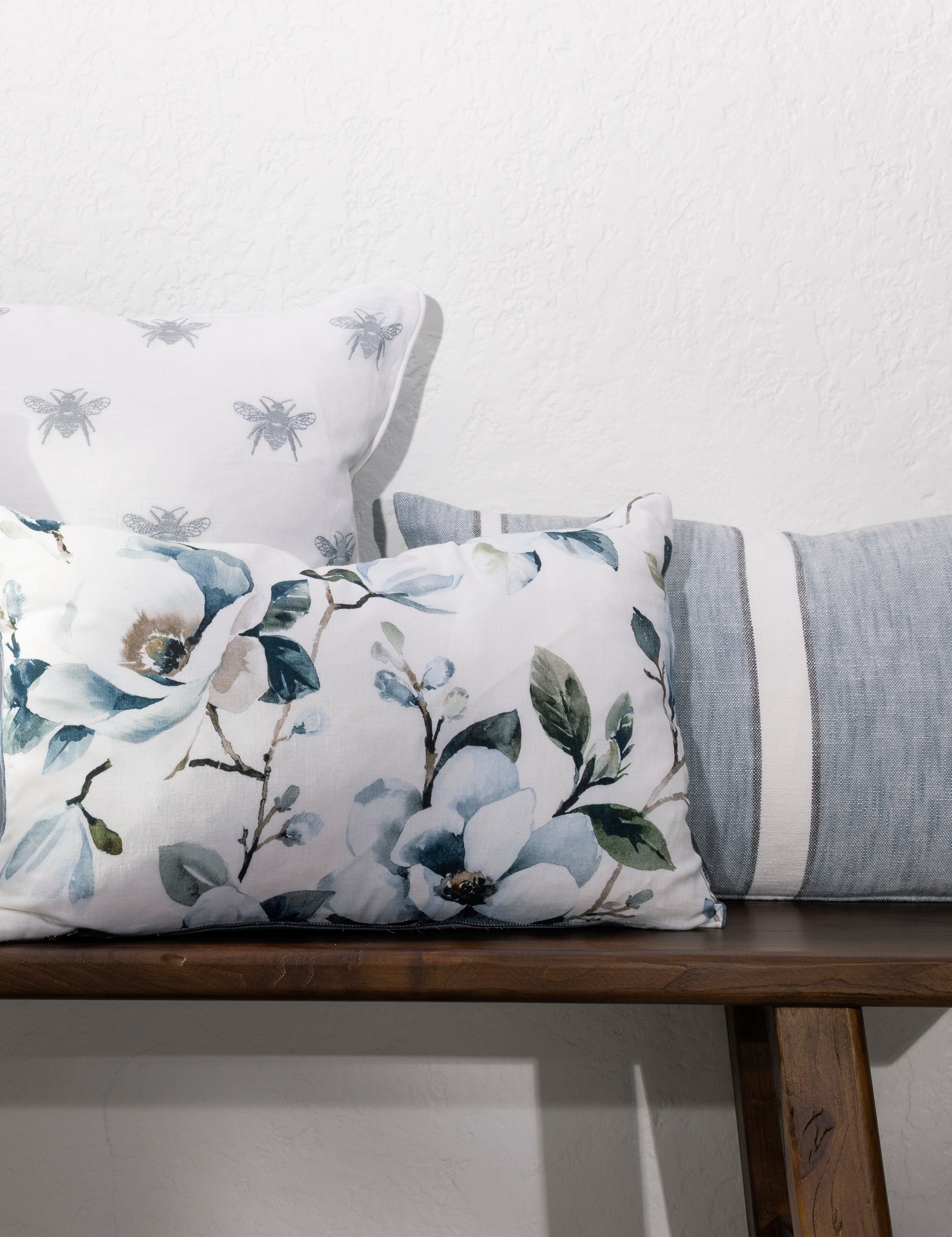 Ever After Rectangle Cushion Cover | Blue Floral-2